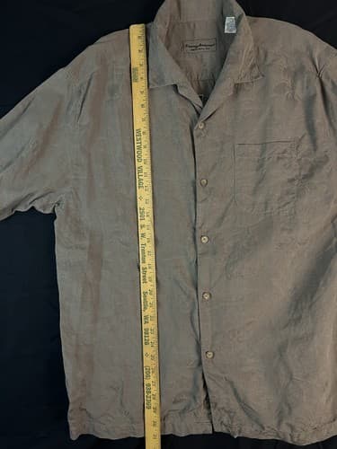 Tommy Bahama Red Rum Embroidered Mens L 100% Silk Hawaiian Short Sleeve Shirt - Thumbnail 10