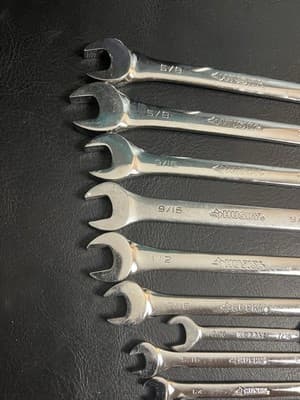 Lot Of 10 HUSKY SAE Combination Wrench Mixed Set 12 Pt 5/8, 9,16, 1/2, 7/16, 1/4 - Thumbnail 3