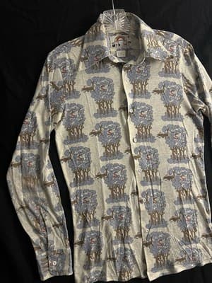 VTG 60s Snoopy Peanuts Woodstock Disco Shirt Saturdays In California Mens S - Thumbnail 2