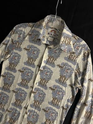 VTG 60s Snoopy Peanuts Woodstock Disco Shirt Saturdays In California Mens S - Thumbnail 3