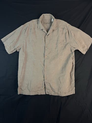 Tommy Bahama Red Rum Embroidered Mens L 100% Silk Hawaiian Short Sleeve Shirt - Thumbnail 3