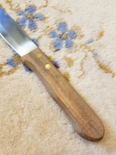 1 ONEIDA Wooden Handle Large Jumbo Restaurant Style Steak Knife - Thumbnail 2