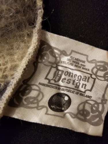 Donegal Design Mohair Wool Hat Handwoven Ireland Cream White Blue Brim Cap - Thumbnail 5