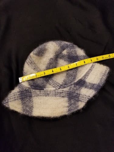 Donegal Design Mohair Wool Hat Handwoven Ireland Cream White Blue Brim Cap - Thumbnail 7