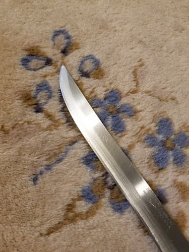 Vtg Mirilium Washington Forge Slicer Knife 7” Blade Stainless USA White Handle - Thumbnail 5