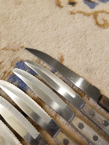 Vtg Set Of 9 STAINLESS STEEL Steak Knives Made In Japan Vintage Lot Wood Handle - Thumbnail 16