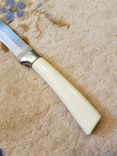 Vtg Mirilium Washington Forge Slicer Knife 7” Blade Stainless USA White Handle - Thumbnail 2