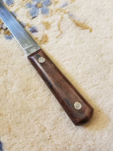 Colonial PROV. USA Knife Kitchen Cutlery 6" Wood Handle Slicer WWII Fixed - Thumbnail 2