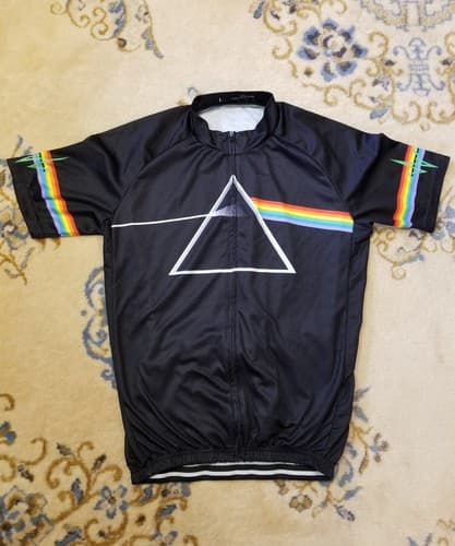 Bicycle Booth Pink Floyd Dark Side of The Moon Cycling Bike Jersey Shirt Large - Image 1
