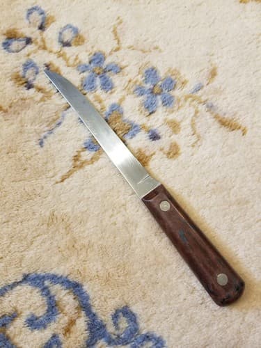 Colonial PROV. USA Knife Kitchen Cutlery 6" Wood Handle Slicer WWII Fixed - Thumbnail 6