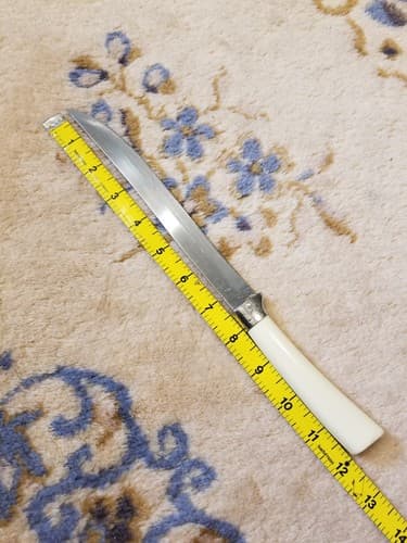 Vtg Mirilium Washington Forge Slicer Knife 7” Blade Stainless USA White Handle - Thumbnail 11