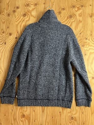 Fjallraven Lada Sweater Shawl Collar Wool Mens M Donegal Knit Blue Fisherman - Thumbnail 9