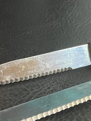 Vtg Set 4 Forgecraft Sheffield Lifetime Cutlery Serrated Steak Knives Ivory - Thumbnail 9
