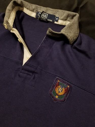 Polo Ralph Lauren Rugby Vintage Medium Rare Crest RL Embroidery Patch M Long USA - Thumbnail 2
