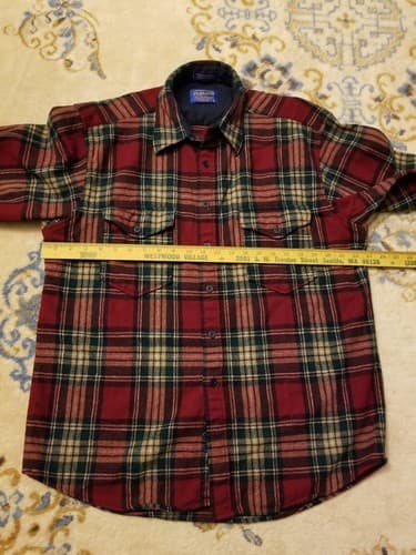 Pendleton Outdoorsman Shirt Wool Check Mens L Plaid USA Lumberjack Flannel - Thumbnail 10