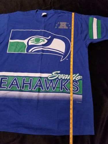 Vintage XL Salem Seattle Seahawks 1994 All Over Print Men's Single Stitch Shirt - Thumbnail 9