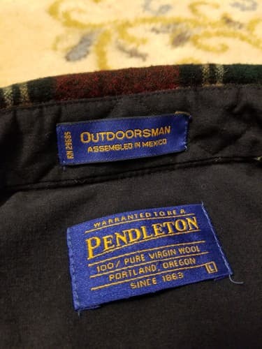 Pendleton Outdoorsman Shirt Wool Check Mens L Plaid USA Lumberjack Flannel - Thumbnail 5