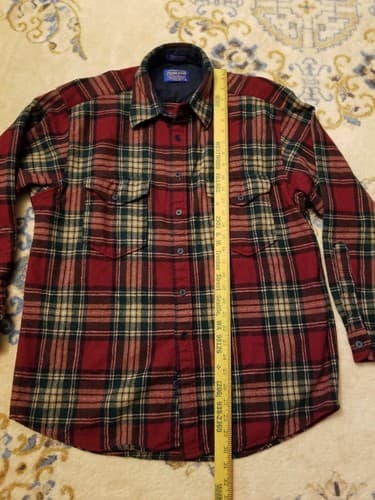 Pendleton Outdoorsman Shirt Wool Check Mens L Plaid USA Lumberjack Flannel - Thumbnail 8