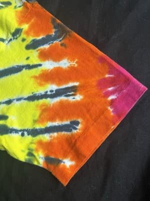 VTG Y2K Liquid Blue Tie Dye Blank T Shirt Mens L Short Sleeve Crew Colorful USA - Thumbnail 10