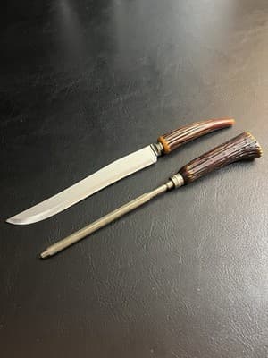 Bakelite Antler Lifetime Cutlery Sheffield England Carving Knife Stainless Steel - Image 1