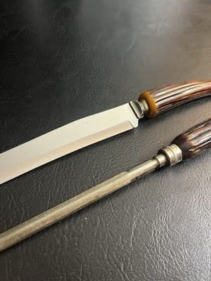 Bakelite Antler Lifetime Cutlery Sheffield England Carving Knife Stainless Steel - Thumbnail 3