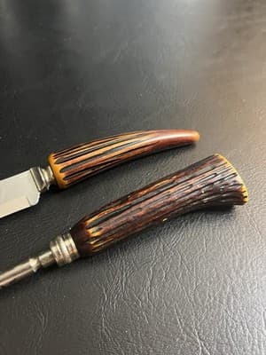 Bakelite Antler Lifetime Cutlery Sheffield England Carving Knife Stainless Steel - Thumbnail 4