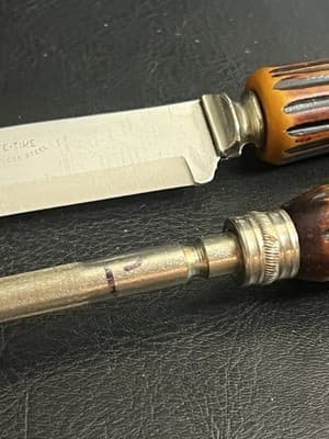 Bakelite Antler Lifetime Cutlery Sheffield England Carving Knife Stainless Steel - Thumbnail 6