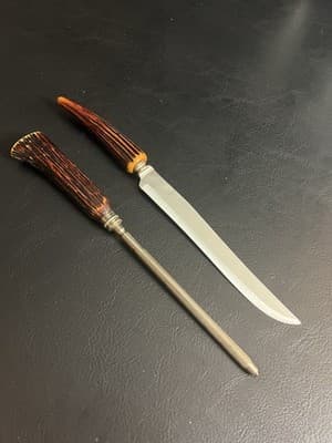 Bakelite Antler Lifetime Cutlery Sheffield England Carving Knife Stainless Steel - Thumbnail 7
