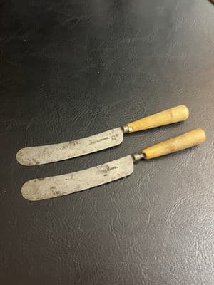 VTG Sheffield Eagle Works Ibbotson Peace Co Carbon Horn Knife Set Knife Butter - Image 1