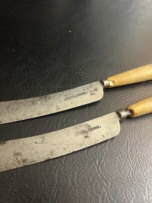 VTG Sheffield Eagle Works Ibbotson Peace Co Carbon Horn Knife Set Knife Butter - Thumbnail 3