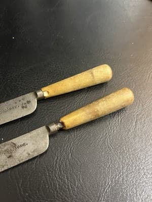VTG Sheffield Eagle Works Ibbotson Peace Co Carbon Horn Knife Set Knife Butter - Thumbnail 4