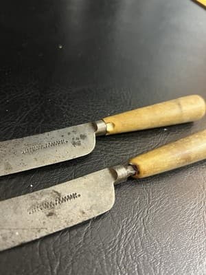 VTG Sheffield Eagle Works Ibbotson Peace Co Carbon Horn Knife Set Knife Butter - Thumbnail 8