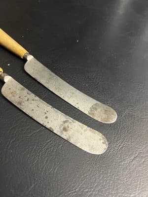 VTG Sheffield Eagle Works Ibbotson Peace Co Carbon Horn Knife Set Knife Butter - Thumbnail 12