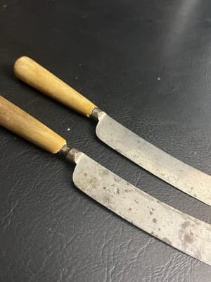VTG Sheffield Eagle Works Ibbotson Peace Co Carbon Horn Knife Set Knife Butter - Thumbnail 13