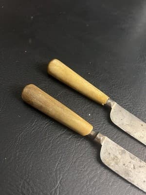 VTG Sheffield Eagle Works Ibbotson Peace Co Carbon Horn Knife Set Knife Butter - Thumbnail 14