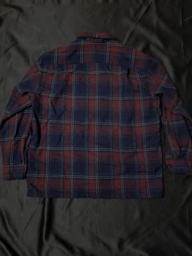 Pendleton Vintage Wool Large Red Blue Plaid Button Up Shirt Board Sir L - Thumbnail 10