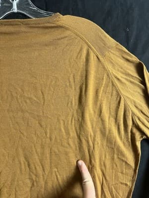 John Smedley Mens XL Sea Island Crew Neck Cotton Sweater England Saffron Gold - Thumbnail 11