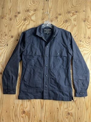 FILSON Dry Tin Cloth Jac-Shirt Midnight Navy Men’s XS Cotton Jacket Button Snap - Image 1