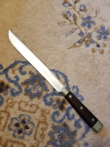 Vintage Hollow Ground 14.25" PERSONNA Carving Knife W/ Inlaid Wood Handle - Image 1