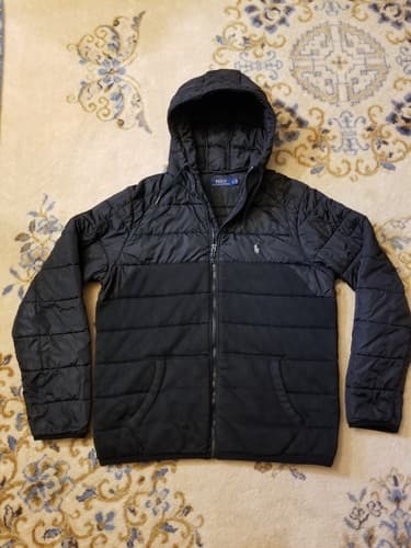 Rare Polo Ralph Lauren Full Zip Hybrid Quilt Fleece Hoodie Jacket M/L Puffer - Image 1