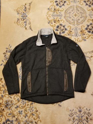 Vintage Kuhl Sherpa Mens Size L Alfpaca Full Zip Fleece Brown Sweater Jacket Y2K - Image 1