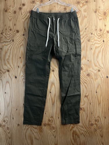 Vuori V412 Ripstop Pants Mens Size L Drawstring Pockets Hiking Climbing Green - Image 1