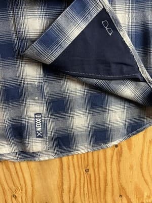 Dixxon Flannel Mens M The Midway Blue & White Pearl Snap Button Shirt Flannel - Thumbnail 8