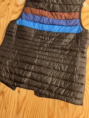 Cotopaxi Fuego Down Vest in Black Chestnut Stripes Womens S Broken Zipper READ - Thumbnail 11