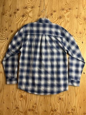 Dixxon Flannel Mens M The Midway Blue & White Pearl Snap Button Shirt Flannel - Thumbnail 9