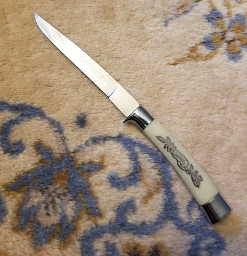 VTG Steak Knife Masterpiece Super Stainless Royal Brand Cutlery Japan White - Image 1
