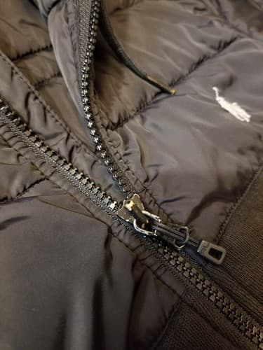 Rare Polo Ralph Lauren Full Zip Hybrid Quilt Fleece Hoodie Jacket M/L Puffer - Thumbnail 5