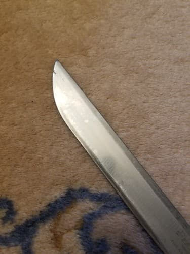Vintage Hollow Ground 14.25" PERSONNA Carving Knife W/ Inlaid Wood Handle - Thumbnail 4