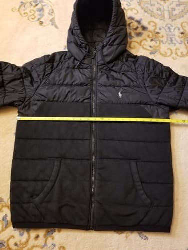 Rare Polo Ralph Lauren Full Zip Hybrid Quilt Fleece Hoodie Jacket M/L Puffer - Thumbnail 10