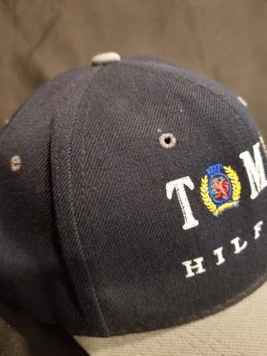 VTG Tommy Hilfiger Snapback Hat Men's Blue Acrylic/Wool Adjustable Cap Vintage - Thumbnail 5